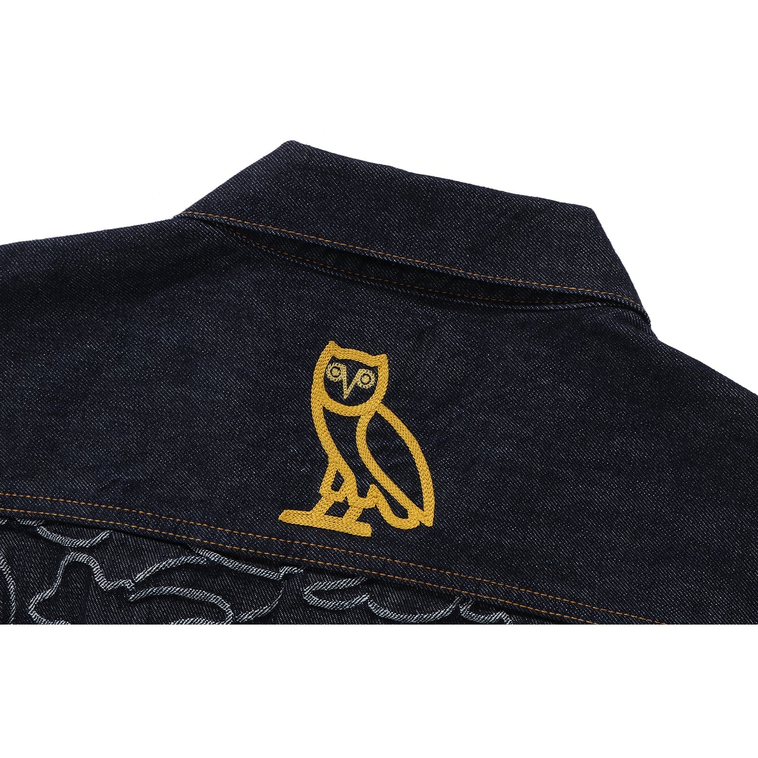 BAPE X OVO NEON 1ST CAMO JACQUARD DENIM JACKET MENS