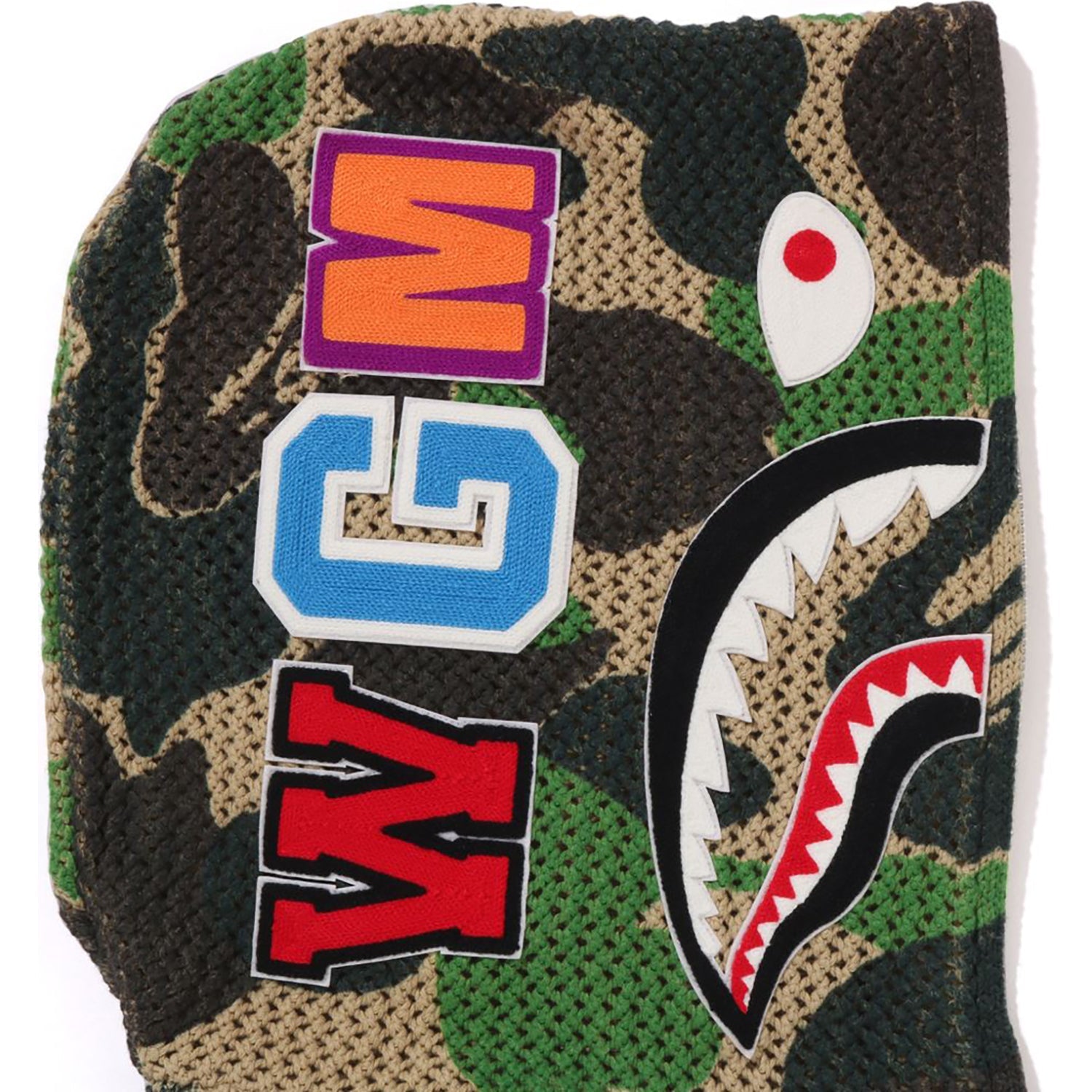 ABC CAMO CROCHET RELAXED FIT SHARK FULL ZIP HOODIE MENS