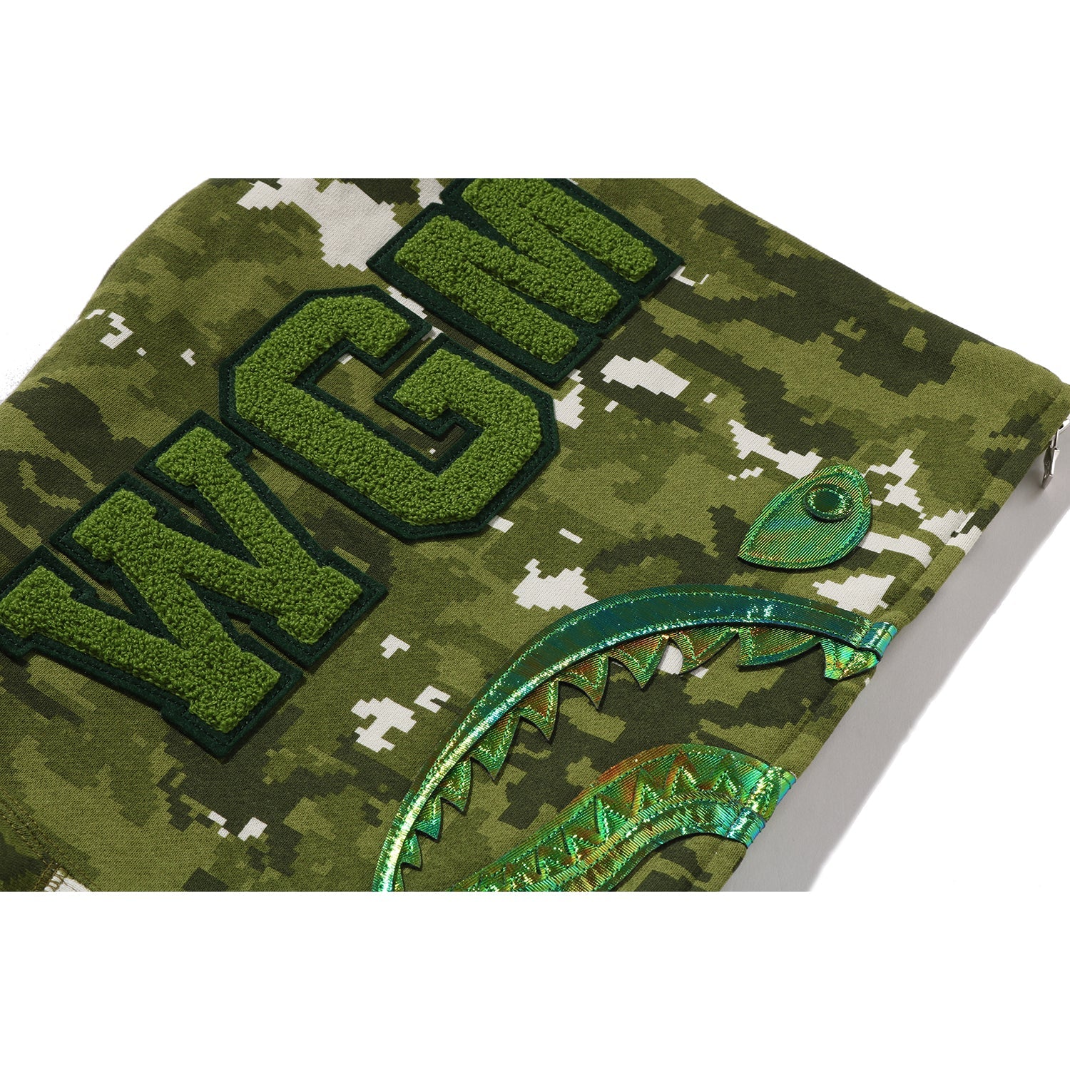 MULTI PIXEL CAMO SHARK FULL ZIP HOODIE LADIES